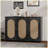 Retro 3-Door Sideboard With Large Storage Space Artificial Rattan Doors And Metal Handles-804891143