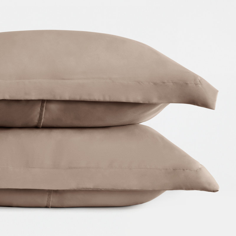 Pillow Shams 2-Pack Microfiber Ultra Soft Bedding, Taupe, Standard