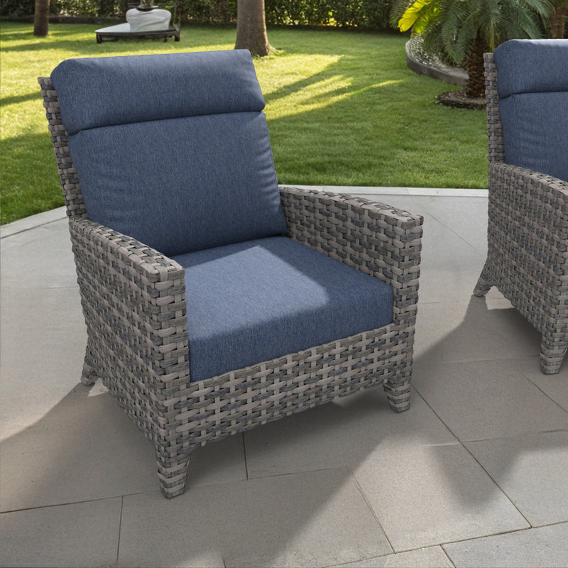 Outdoor High Back Chair Cushion, Adirondack Chair Cushion Set, 6 Inch, Navy Blue