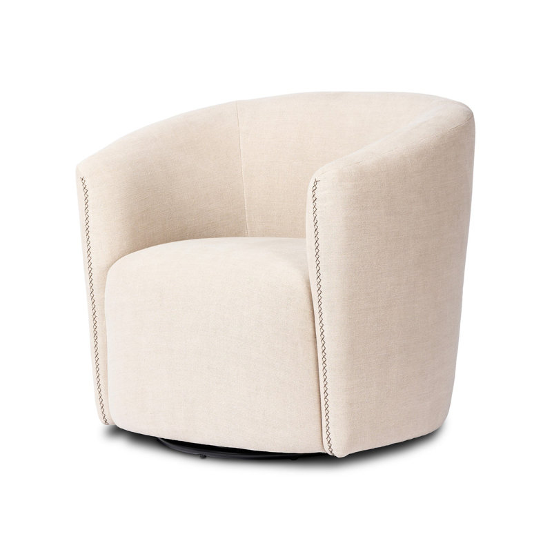 Salena Swivel Chair-Sonoma Chestnut, Broadway Dune