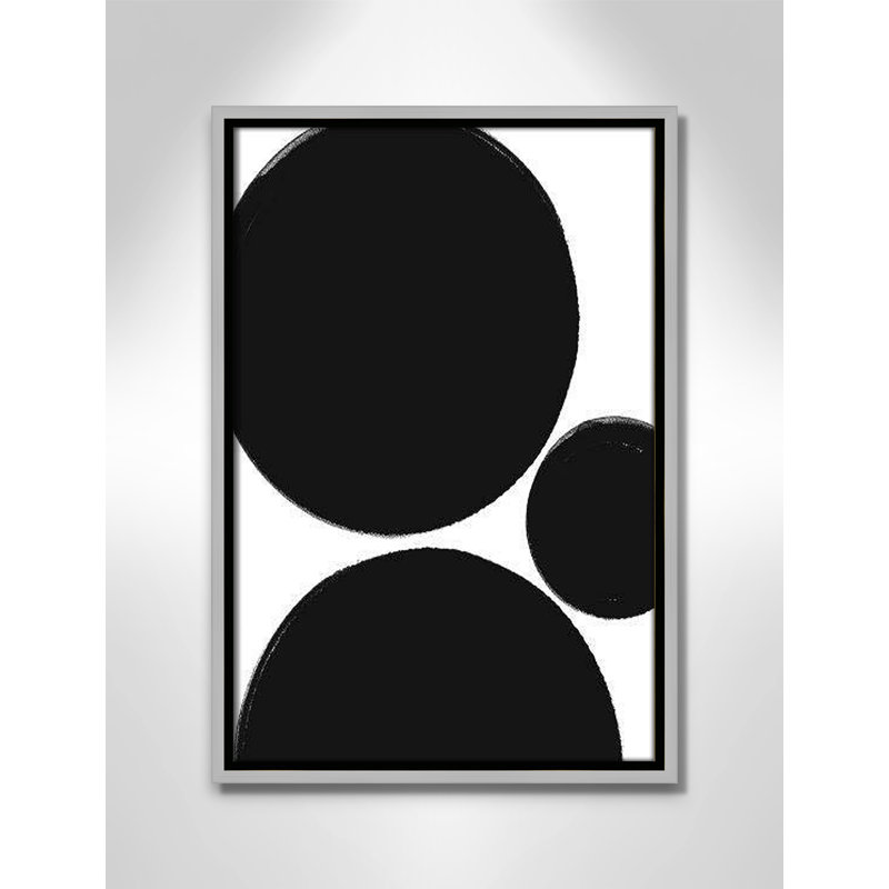 «Line Dessin Collection Bowring Dots» encadré sur toile par Leah Straatsma, H 19,5 po x l 13,5 po x P 2 po, Argent