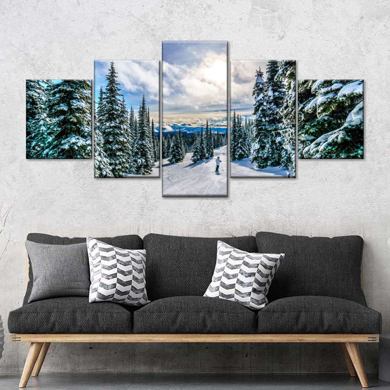 Ensemble de ski sur toile 5 pièces, H 30 po x l 68 po x P 1,25 po