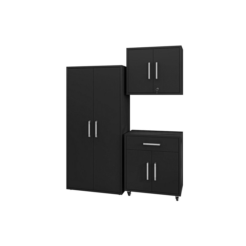 Aseem 3 Piece Storage System, Matte Black