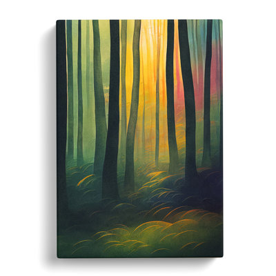 Forest Watercolour Art No.3 - Wrapped Canvas Print