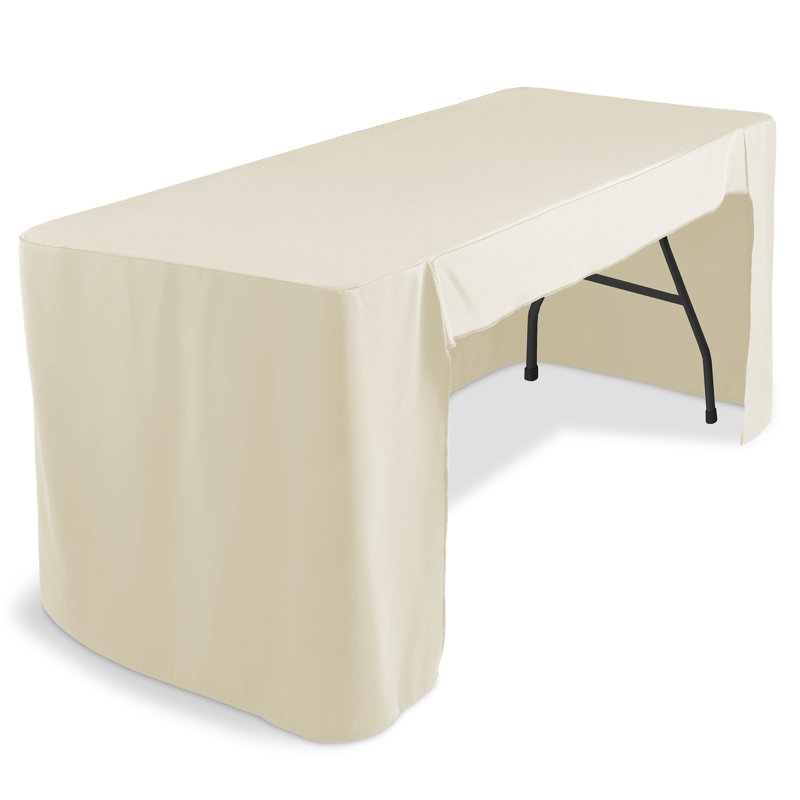 Ivory 6-Foot Fitted Open Back Trade Show Tablecloth