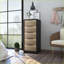 Commodes, commode verticale haute 5 tiroirs 42 po Kaia, noir / pin | Panneau de particules | Multicolore