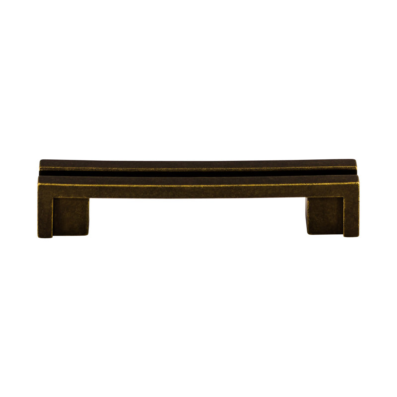 Flat Rail 5" Center to Center Bar pull, German Bronze, 3 1/2" Center to Center