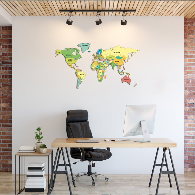 World Map - Political Map, 130 x 72 cm