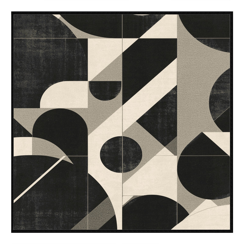 Tapis gris moelleux moelleux de style moderne Mid-Century Eberhard, Carré 8 pi