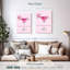 Cocktail rose martini sur toile, 3 pièces-109597389