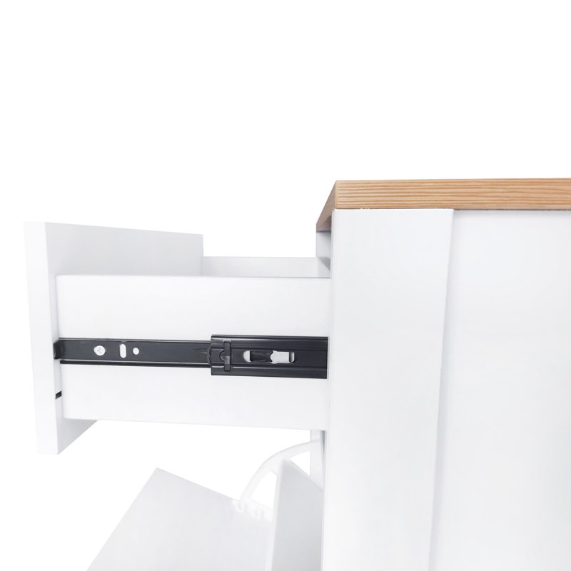 Functional Entryway Organizer with 2 Flip Drawers, White