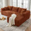Canapé d'angle modulaire en flanelle beige, 2 pièces, livré roulé avec 5 coussins, aucun assemblage requis.-87663106-87663166