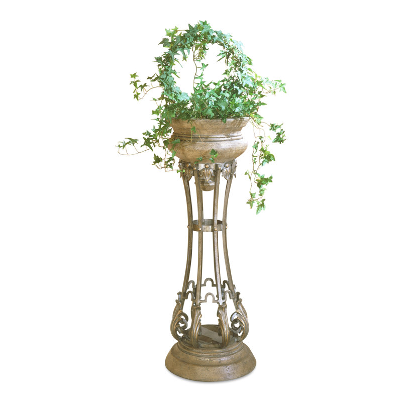 Budapest Metal & Stone Pedestal Planter
