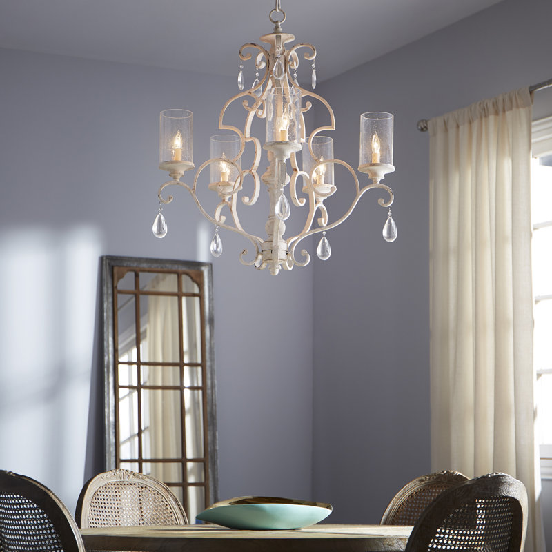 Salome 5 - Light Classic / Traditional Chandelier, Persian White