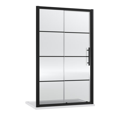 Apex 1950mm H Hinged Semi-Frameless Shower Door with Clear Glass