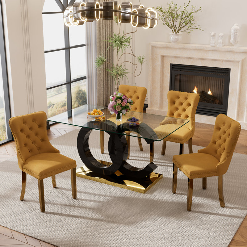 Himari 63 L x 35.4 W Dining Set, Yellow