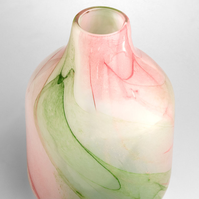 Fern Handmade Glass Table Vase, 9" H x 6.75" W x 6.75" D
