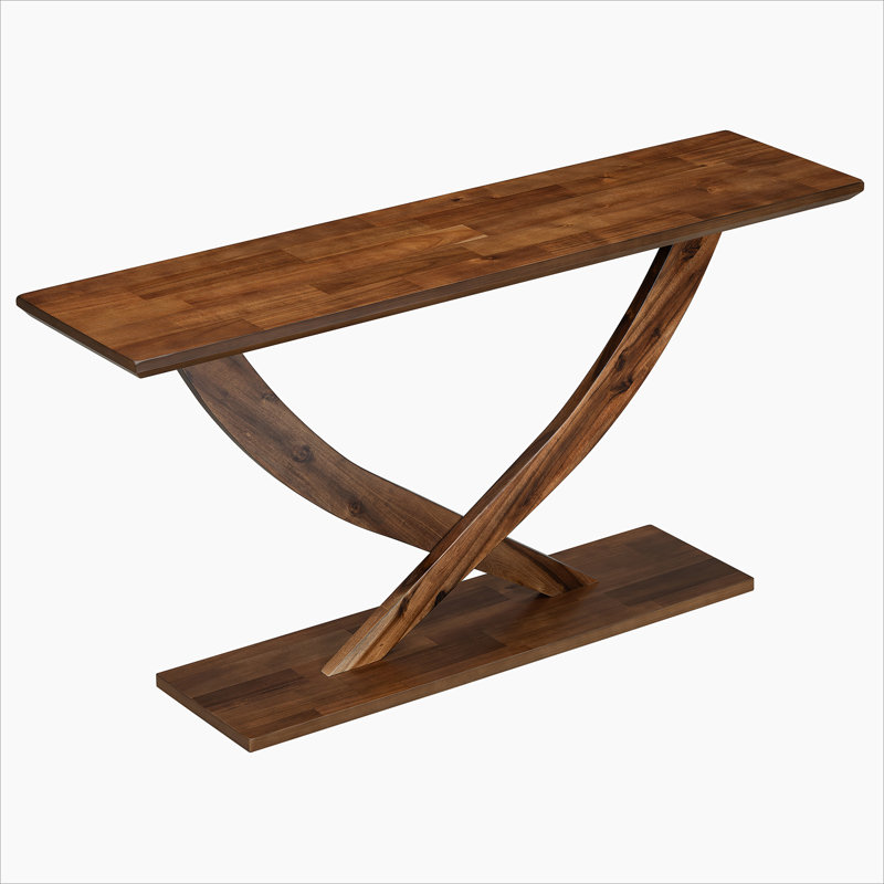 Mirod 57'' Modern Rustic Console Table With Cross-Leg Design,Sturdy Construction And Ample Surface Space,Perfect For Living Room Or Bedroom