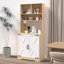 Garde-manger avec 2 portes, garde-manger moderne à 3 niveaux avec tablettes, garde-manger autoportant, garde-manger pour la cuisine, la salle à manger