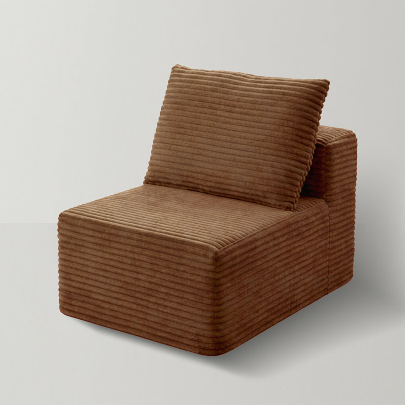 Canapé modulaire rembourré 4 pièces Kapellen, Brun, Orienté à gauche (vu de face)