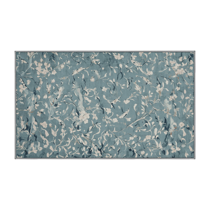 Machine Washable Gray Area Rug, Runner 2' x 4'