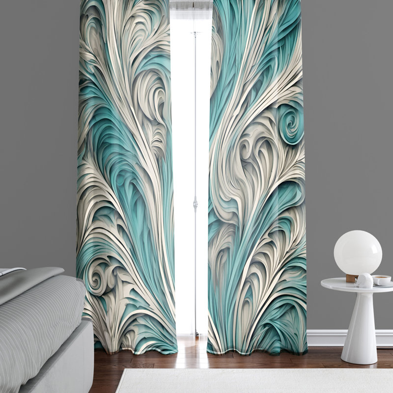 Paire de rideaux semi-transparents en polyester Arene, L 20 po x L 52 po