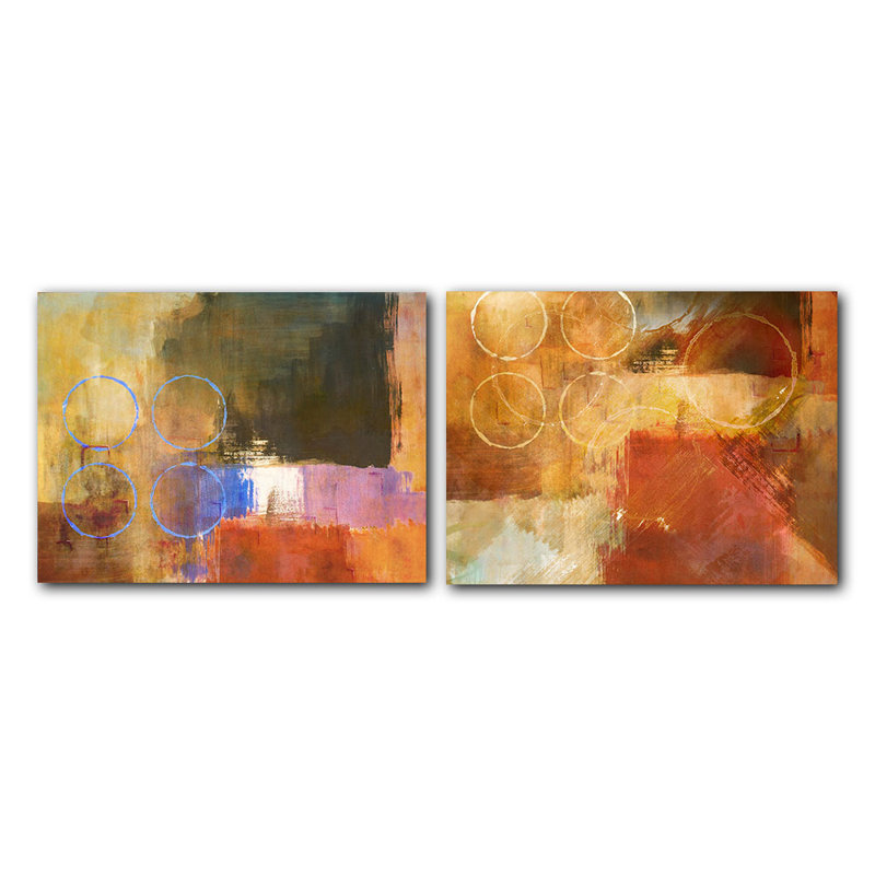 « extra sized abstract »-ensemble de 2 reproductions d’art mural sur toile