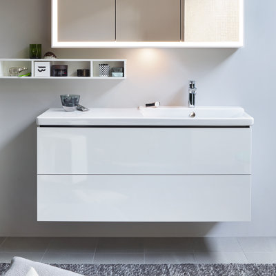 Ensemble de meuble-lavabo simple mural haute brillance 39 po
