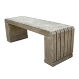 Brookline Cast Stone Garden Bench – Outdoor Patio Bench