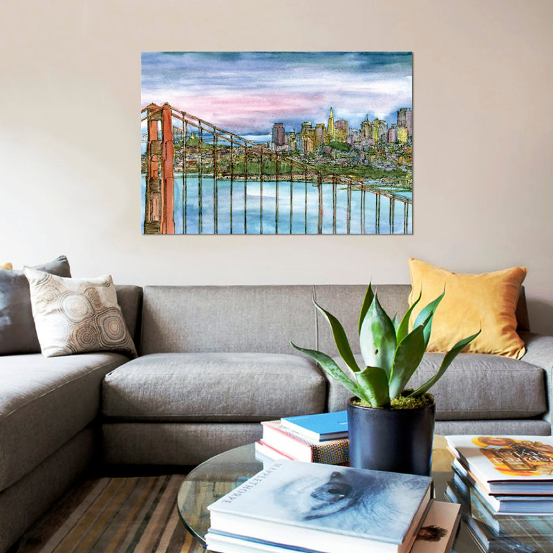 « coast to coast ii », reproduction d’impression sur toile tendue, H 18 po x l 26 po x P 1,5 po, Pas de tapis, Toile tendue