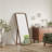 Solid Beech Wood Full Length Floor Mirror, Freestanding with Stand, Walnut Finish