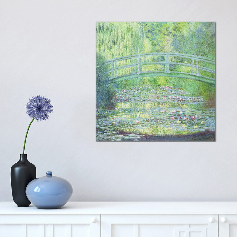 The Waterlily Pond With The Japanese Bridge, 1899 by Claude Monet - Painting on Canvas, 45.72 cm H x 45.72 cm W x 1.91 cm D