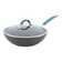 Rachael Ray Cucina Hard Anodized Nonstick Stir Fry Pan with Lid, 11 Inch, Gray, Agave Blue Handles