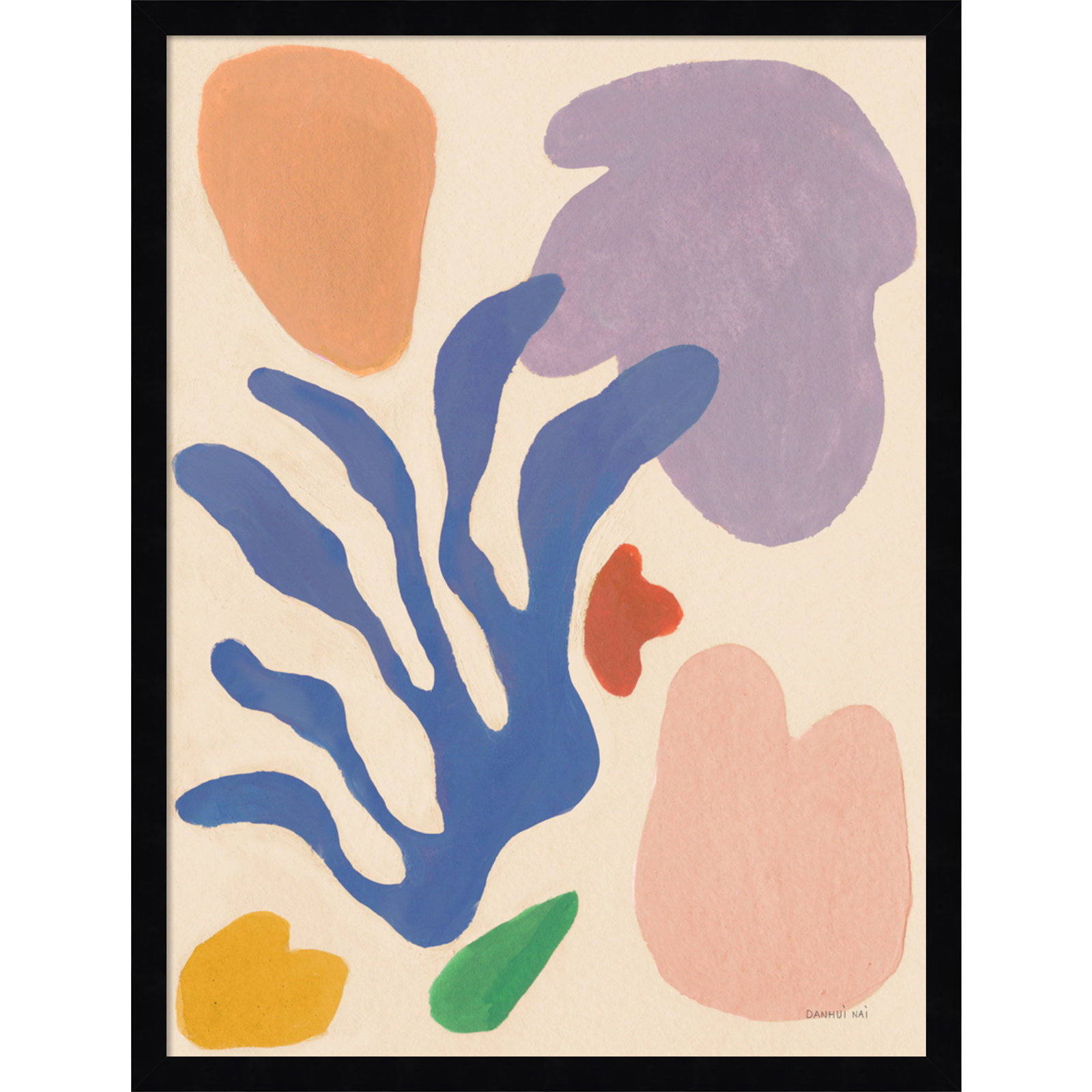 Honoring Matisse Warm by Danhui Nai, Black, 25" H x 19" W x 1" D