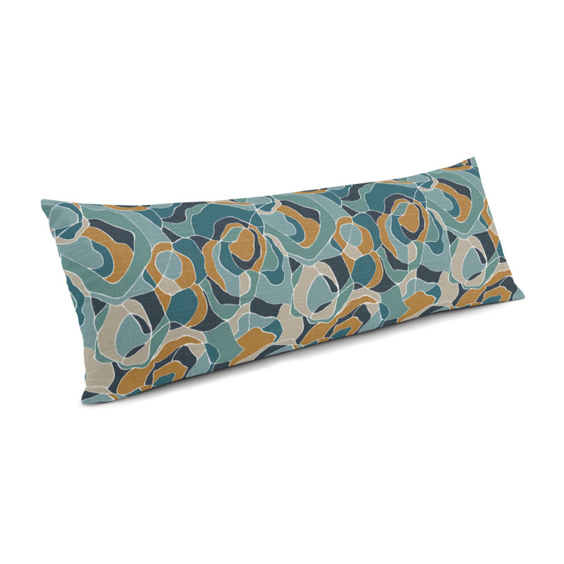 Housse et insert de coussin rectangulaire Ortensia, 14 po x 48 po, Rouge-orange