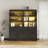 71"H X 47.2"W Book Cabinet Storage Bookcase with USB & Type-C Charging Ports and LED Lights (2A)-470747629