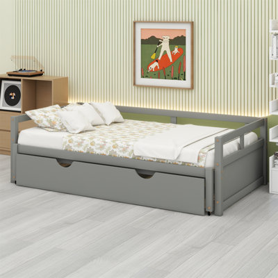Lit de jour extensible avec couchette, lit de jour en bois avec couchette