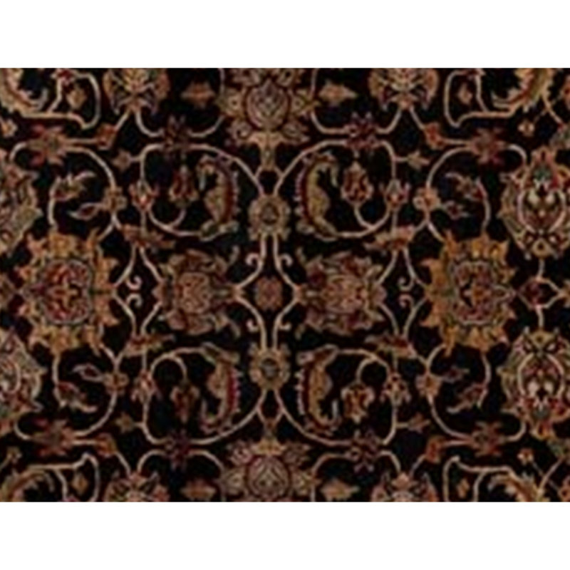 Hand-Knotted High-Quality Black and Cream Area Rug