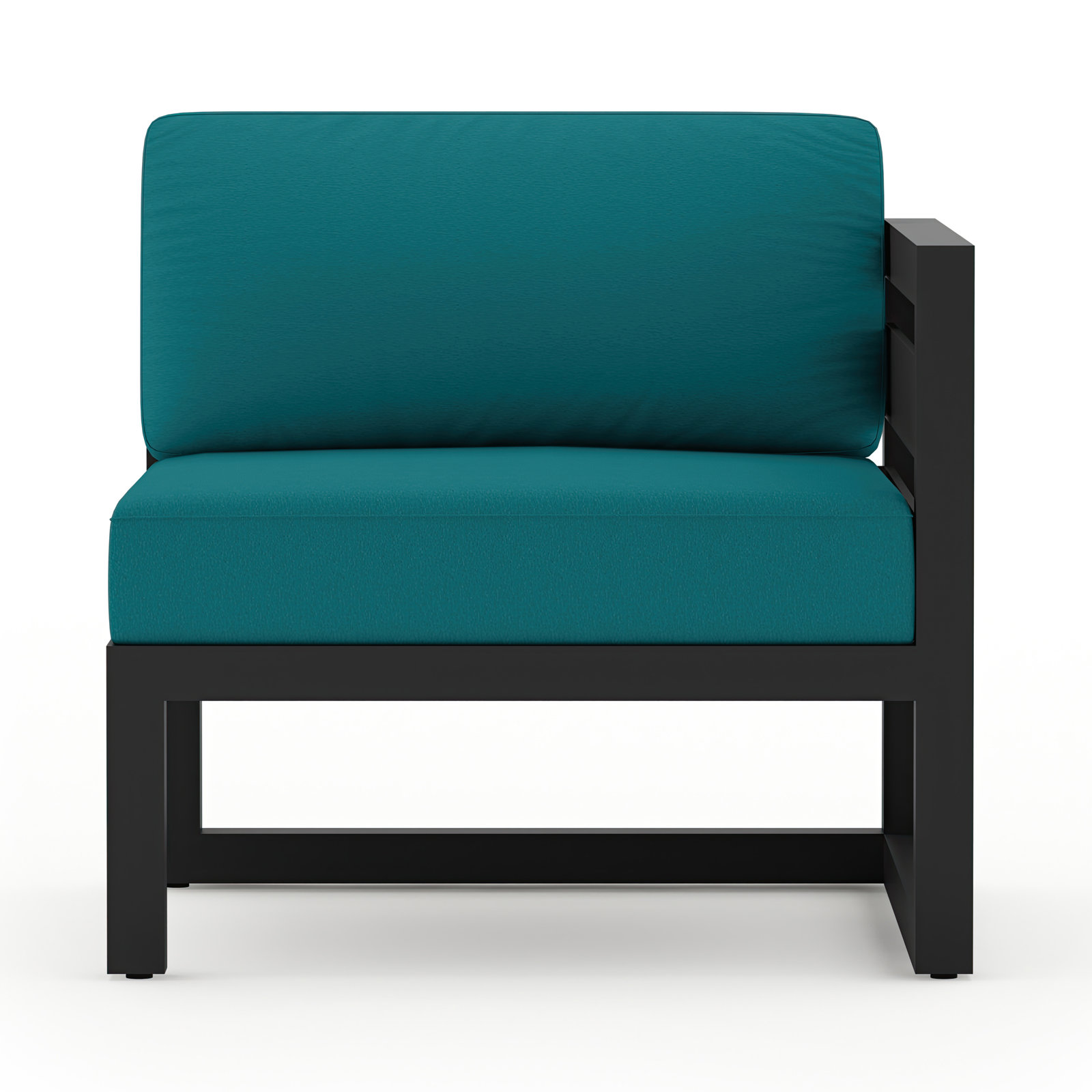 Smith 5 Piece Sectional Seating Group with Sunbrella® Cushions, Canvas Charcoal, Black