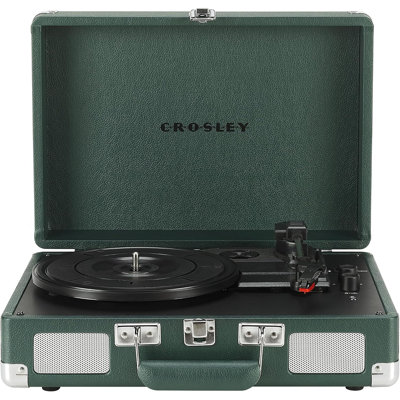 Crosley Cruiser Plus Suitcase Vinyl Record Player, Built-in Stereo Speakers, Dark Emerald