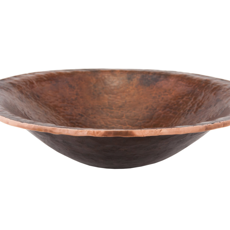20" Oval Hand Forged Old World Copper Vessel Sink