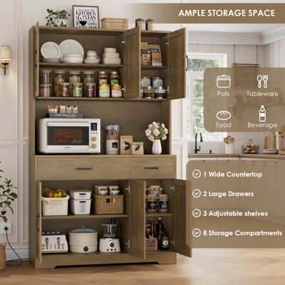 71" H Kitchen Pantry Cabinet