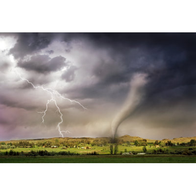 Tornado And Lightning by Crisserbug - No Frame Print on Canvas