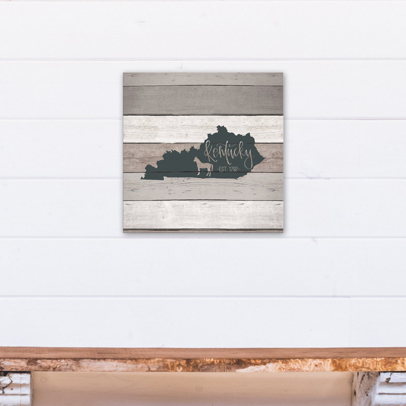 Kentucky Established - Wrapped Canvas Textual Art