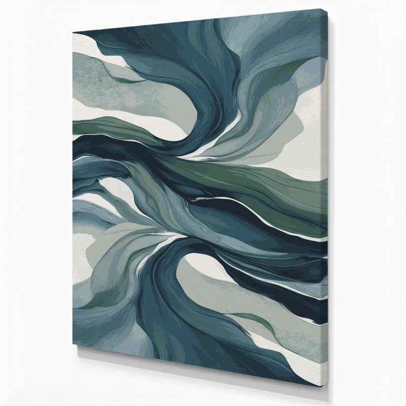 «Abstract Landscape 31», art mural sur toile bleue, H 36 po x l 24 po