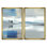«Blue Oceans Edge Of Wonder Accents With White», impression sur toile abstraite bleue, 2 pièces