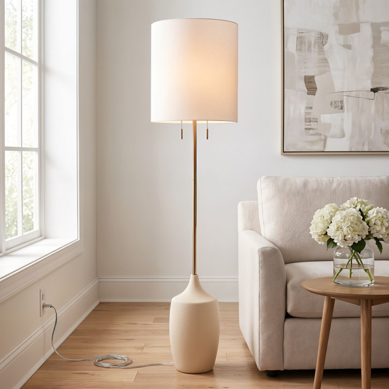 Richard June Transitional Sayer Floor Lamp, Ivory