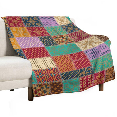 Jeté en flanelle Patchwork Quilt Patt
