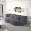 Canapé de sol avec 2 coussins, tissu convertible en peluche-650388182