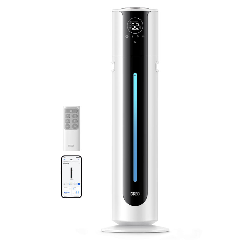 Humidificateur intelligent DREO 10,5L grande pièce 700 pieds carrés, autonomie 75H, 21dB silencieux, remplissage supérieur, lumière 1500 + RVB, application et télécommande